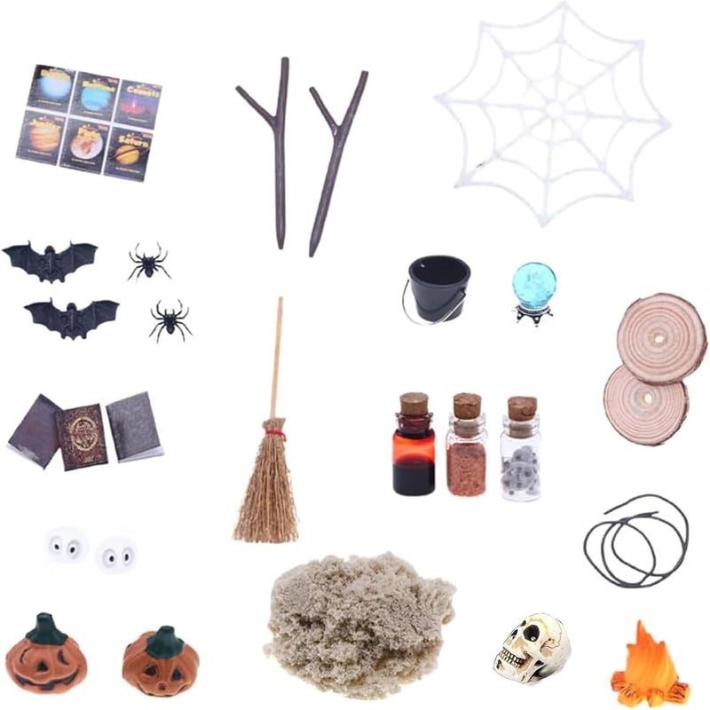 BinaryABC Halloween Dollhouse Miniature Garden Accessories,Halloween Mini Fairy Garden Accessorie,Halloween Village Accessories Mini Halloween Decorations,26Pcs - Image 1